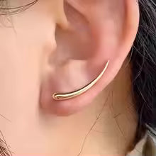 Moon Curve Ear Hook Clip-On Earrings for Women